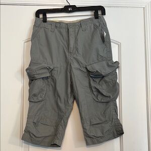 NWT Gap Kids Gray Cargo Shorts Size 14 Regular